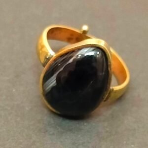 High Quality Certified Sulemani Hakik Stone Ring In Brass With Certificate(सुलेमानी हकीक स्टोन रिंग) | Size- Adjustable | Weight- 5.73 gram