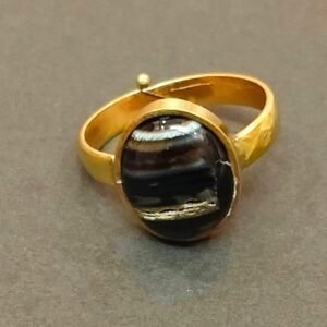 High Quality Certified Sulemani Hakik Stone Ring In Brass With Certificate(सुलेमानी हकीक स्टोन रिंग) | Size- Adjustable | Weight- 4.76 gram