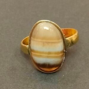 High Quality Certified Sulemani Hakik Stone Ring In Brass With Certificate(सुलेमानी हकीक स्टोन रिंग) | Size- Adjustable | Weight- 6.94 gram