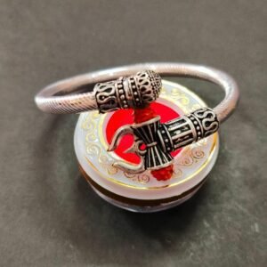 Mix Metal Trishul Damru Bahubali Silver Kada (त्रिशूल डमरू गोल्डन कड़ा) | Size- Adjustable