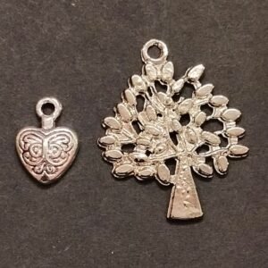 German Silver Mini Heart, Money Tree Size 30 mm Locket Combo For Good Luck