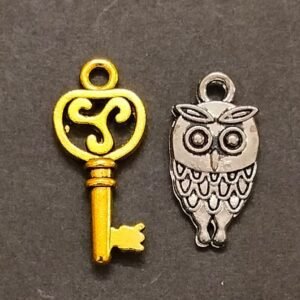 Money Key Locket Brass Size 20 mm, German Silver Good Luck Owl Locket, Size- 20 mm