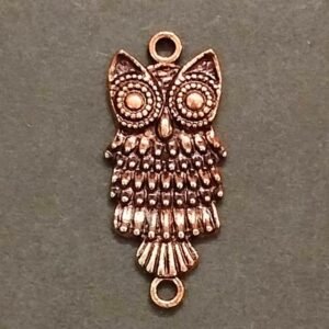 Good Luck Owl Locket In Copper, Size-28 mm