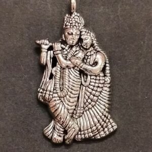German Silver Radha Krishna Locket(राधा कृष्ण लॉकेट), Size-34 mm