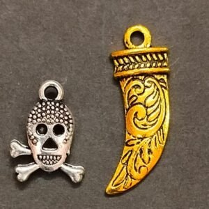 German Silver Skull Locket Size 15 mm, Brass Sword Locket Size 30 mm