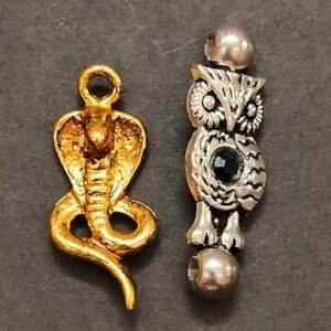 Brass Snake Locket Size 25 mm, German Silver Owl Locket Size 25 mm