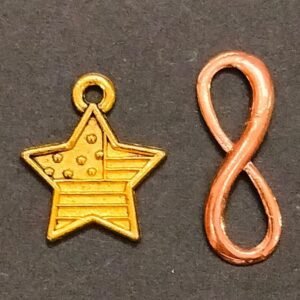 Brass Star Locket Size 17 mm, Copper Infinity Locket For Good Luck Size 22 mm