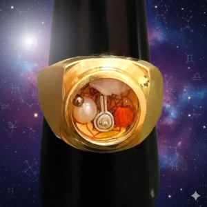 High Quality Heavy Ashthdhatu Shriyantra Ring With Shankh Rudraksha Para Moti And Shivling