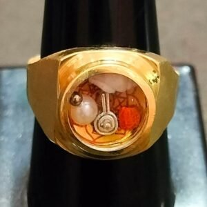 High Quality Heavy Ashthdhatu Shriyantra Ring With Shankh Rudraksha Para Moti And Shivling