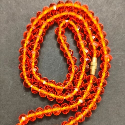 Diamond Cut Orange Crystal Kanthi Mala