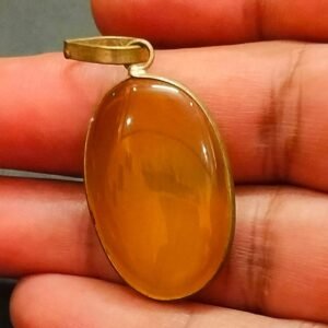 Big Size Hakik Stone Locket Brass(हकीक स्टोन लॉकेट ब्रास) , Weight- 39.80 carat