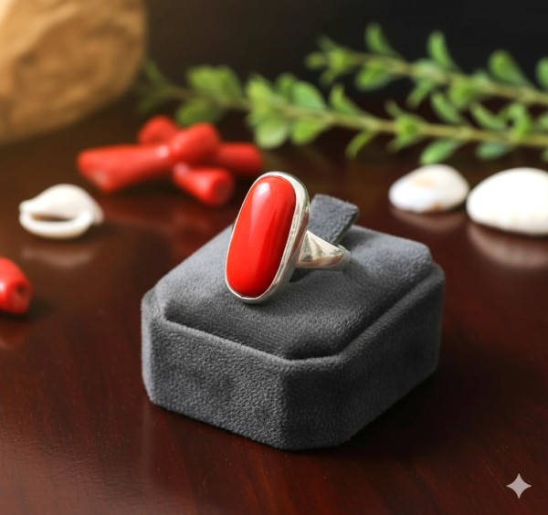 coral munga stone ring