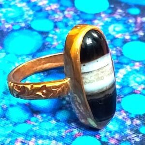 Panchdhatu Sulemani Hakik Stone Ring (पंचधातु सुलेमानी हकीक रत्न रिंग) | Weight 6.54 g, Size 25