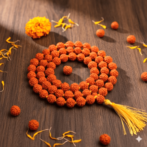 High Quality Rudraksha Mala (रुद्राक्ष माला), Beads- 108, Bead Size- 6 mm